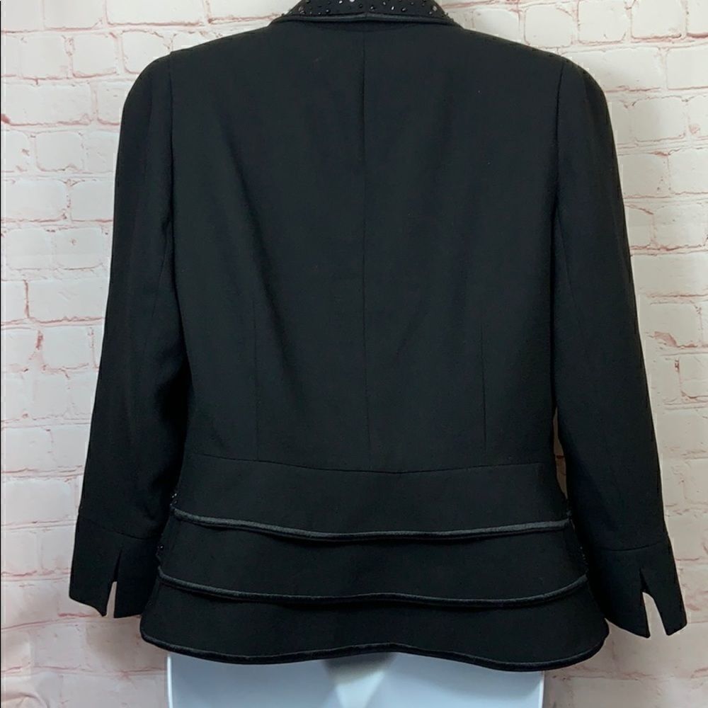 Dressy John Meyer rhinestone beaded trim blazer 3/4 sleeve size 8 - Picture 7 of 13